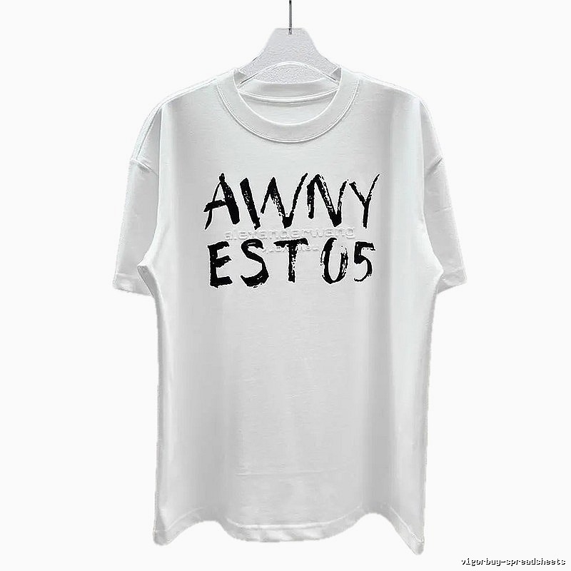 Alexander Wang Graffiti Letter Street Style White T-Shirt