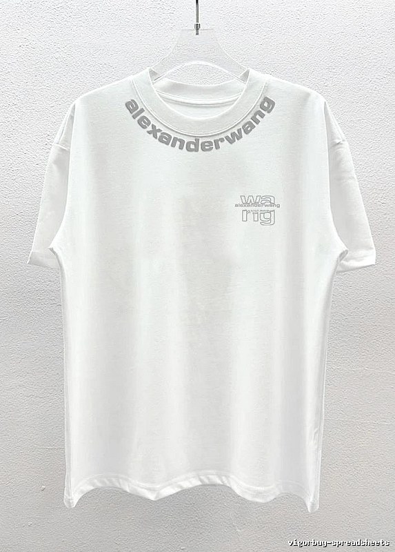 Alexander Wang Printed Street Style White T-Shirt