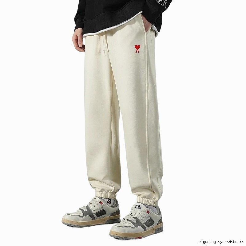 AMI & Easy Trendy Brand Casual Style Off-White Pants