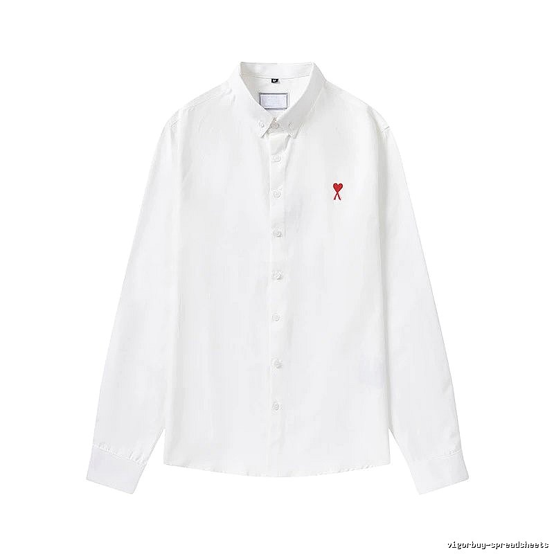 AMI Embroidered White Shirt with Love Design