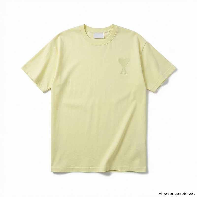 AMI Love Simple Style Yellow T-shirt