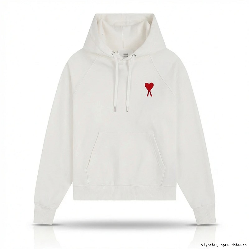 AMI Love Simple White Hoodie