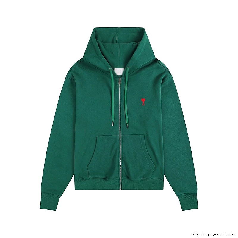 AMI Minimalist Style Dark Green Hoodie