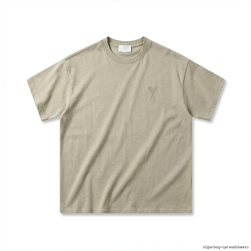 AMI minimalist style khaki T-shirt