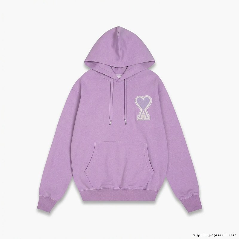 AMI series trendy brand light purple hoodie