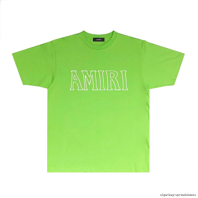 AMIRI Letter Style Fluorescent Green T-Shirt