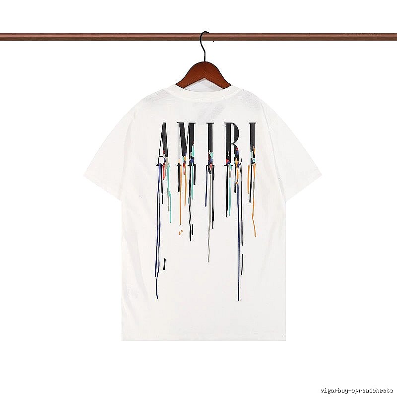 Amiri Patterned Graphic T-shirt White Blue Amiri with Polished Detail