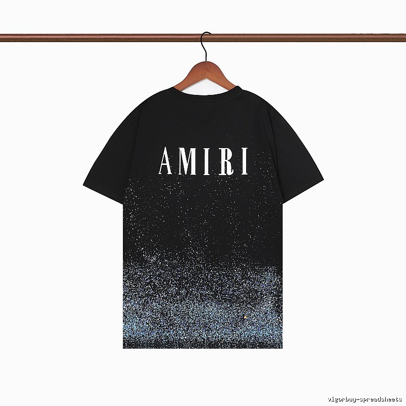 Amiri Premium Style Graphic T-shirt White Blue Amiri for Resort Outfits