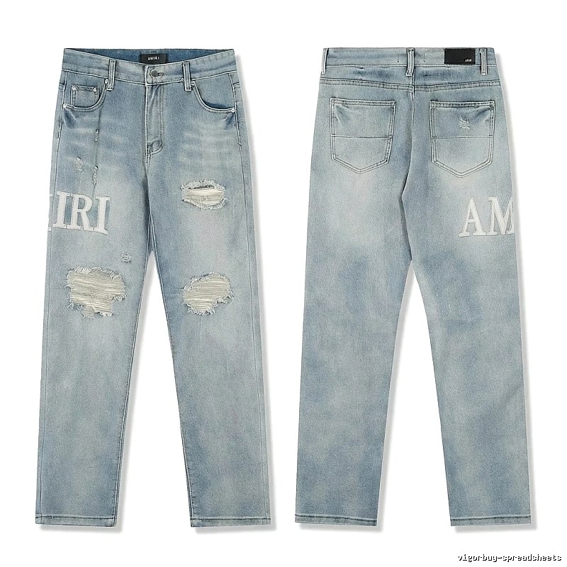 AMIRI Ripped Denim Blue Jeans