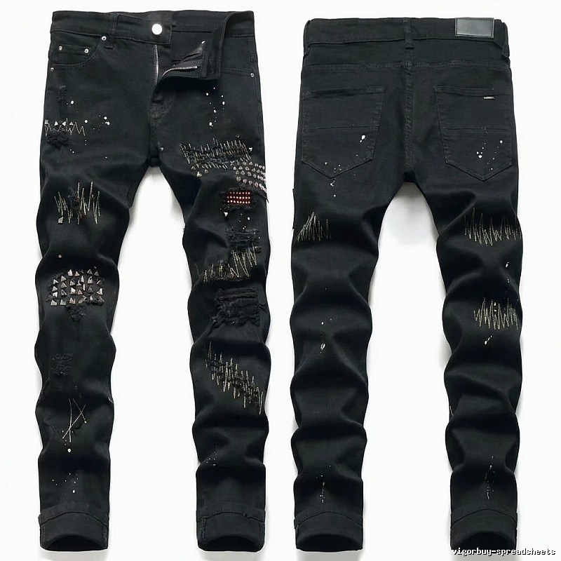 AMIRI Ripped Trendy Black Pants