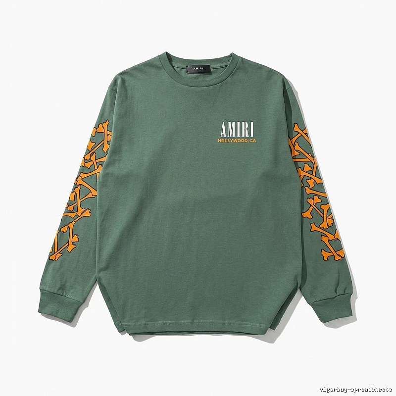 AMIRI Trendy and Cool Style Olive Green Sweatshirt
