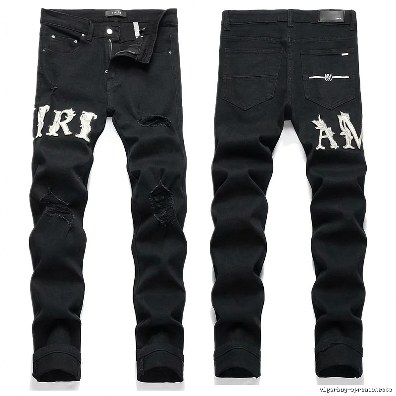AMIRI Trendy Black Jeans with Holes