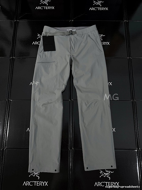 Arc'teryx Gray Technical Hiking Pants with structured outdoor cut and articulated knee seams