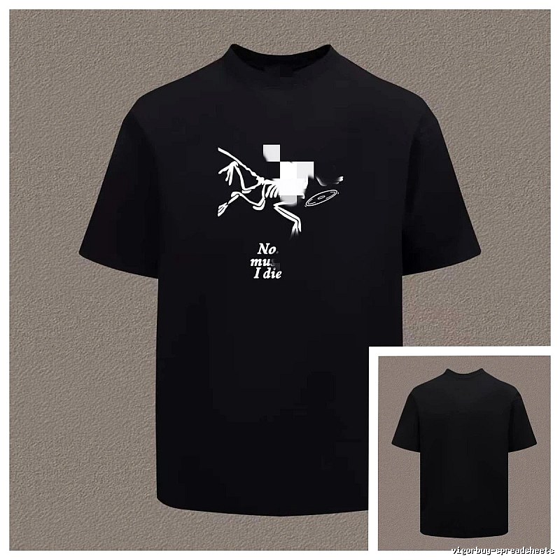 Arc'teryx Skull Print Street Style Black Short Sleeve T-Shirt