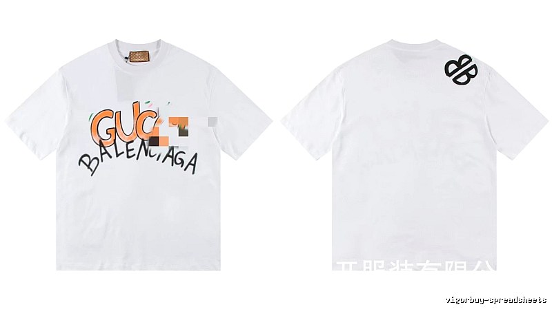 Balenciaga Co-branded Graffiti Street Style White T-shirt