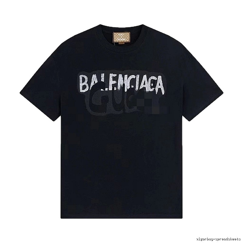 Balenciaga Co-branded Graffiti-style Black T-Shirt