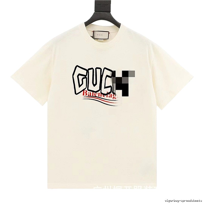 Balenciaga Co-branded Graffiti-style Off-white T-Shirt