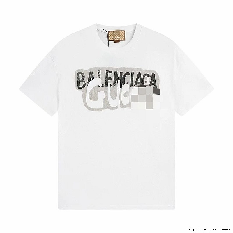 Balenciaga Co-branded Graffiti-style White T-Shirt