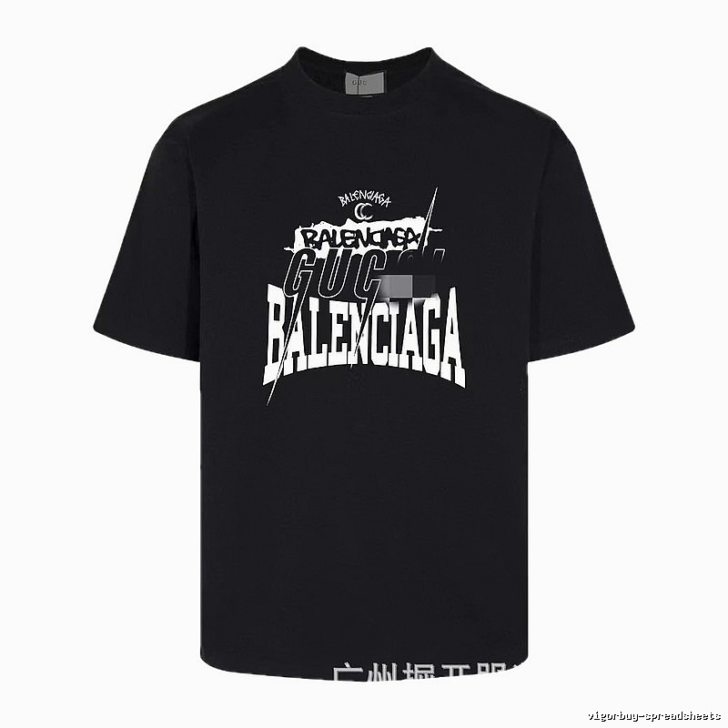 Balenciaga Co-branded Street Style Black Short-sleeve T-shirt