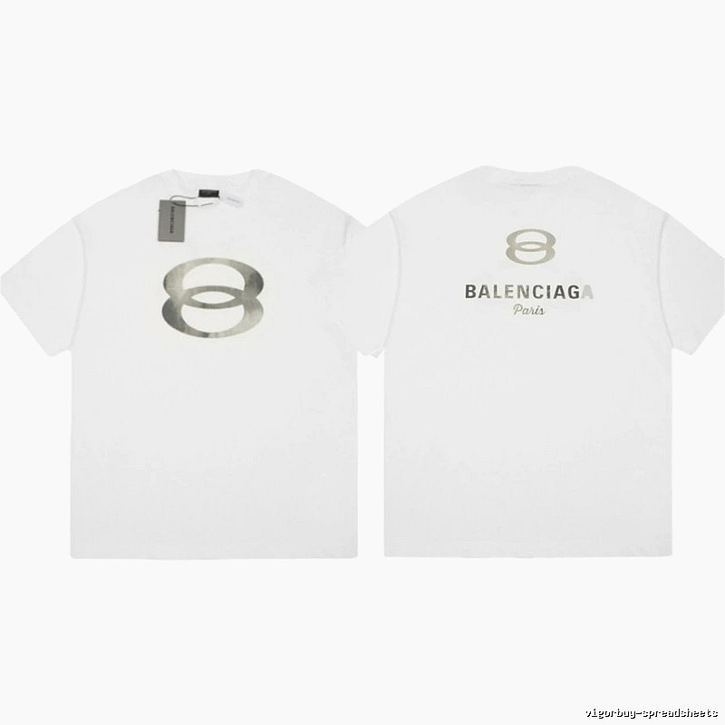 Balenciaga Double 8 Print Street Style White T-Shirt