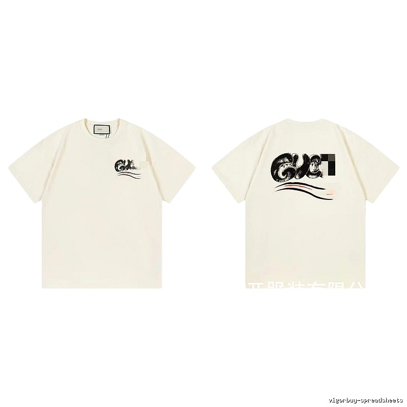 Balenciaga Graffiti Street Style Off-White Short-Sleeve T-Shirt