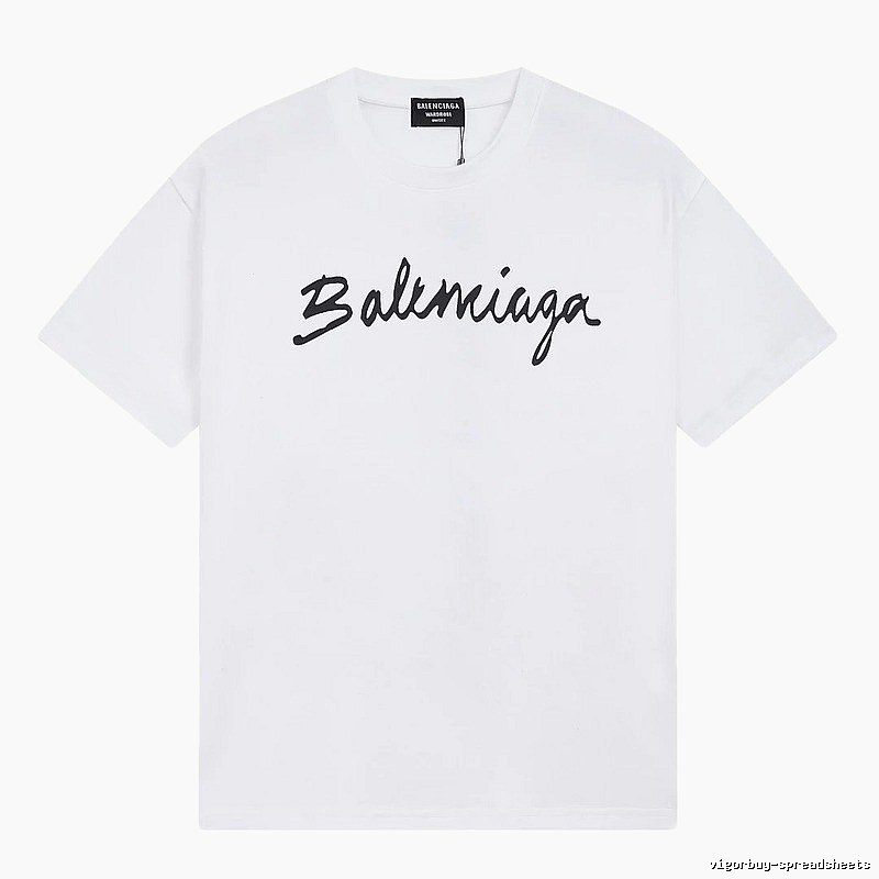 Balenciaga Handwritten Signature Casual White T-shirt