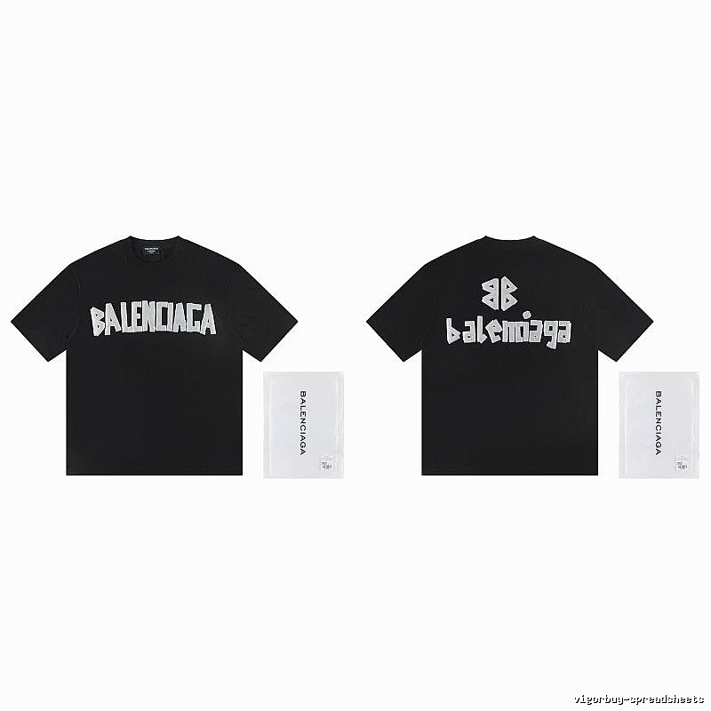 Balenciaga Letter Print Street Style Black T-Shirt