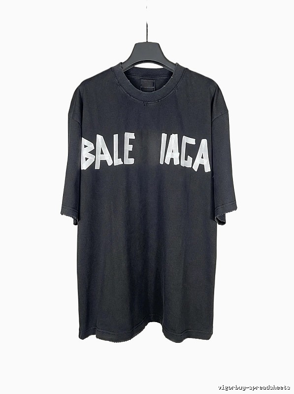 Balenciaga letter-style black T-shirt