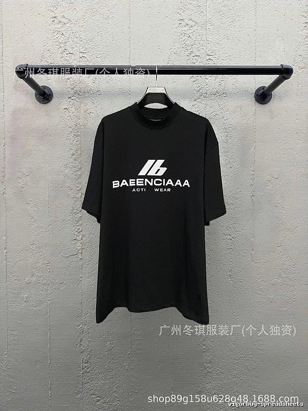 Balenciaga letter-style black T-shirt
