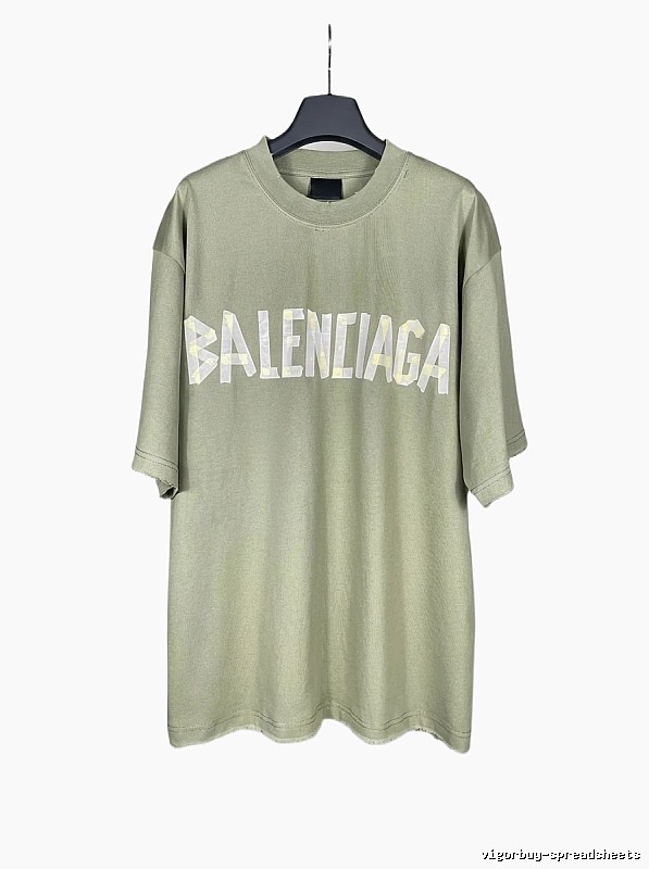 Balenciaga letter-style olive green T-shirt