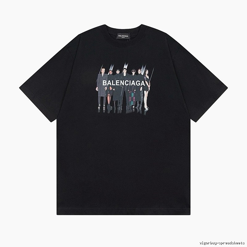 Balenciaga Portrait Print Trendy Black T-Shirt