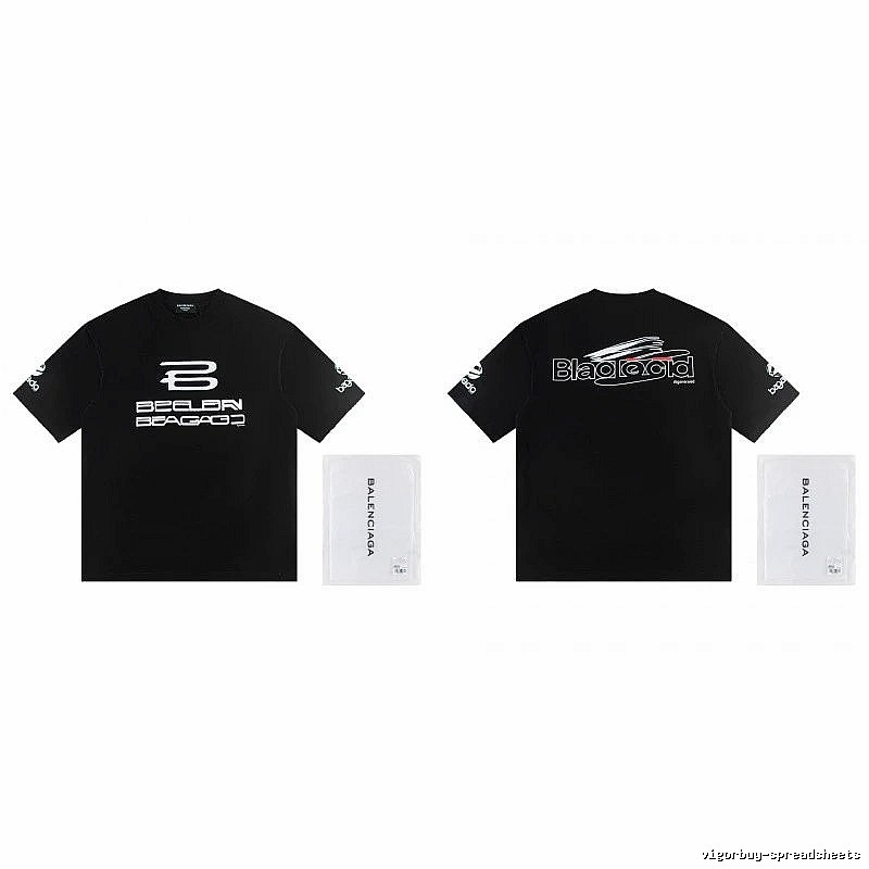 Balenciaga Printed Street Style Black T-shirt