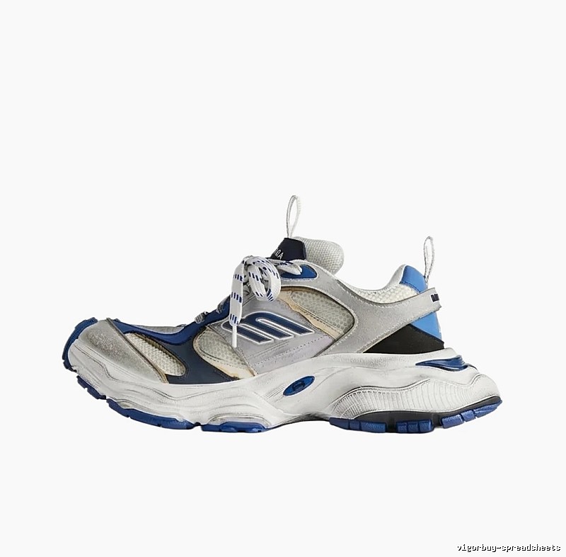 Balenciaga retro-style blue-gray sneakers