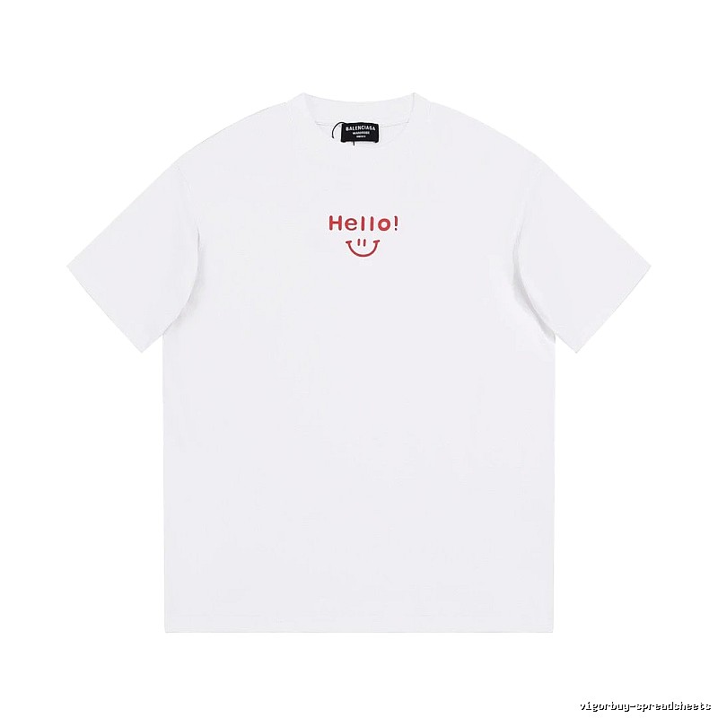 Balenciaga Smile Collection Minimalist Style White T-shirt