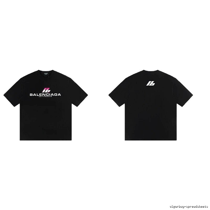Balenciaga Sport Collection Edgy Cool Style Black Short-sleeve T-shirt