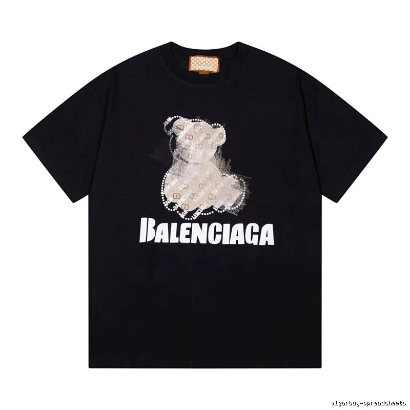 Balenciaga Trendy Black T-Shirt with Bear Print
