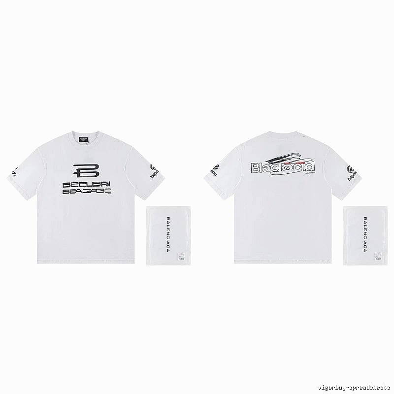 Balenciaga Trendy Racing Print White T-Shirt