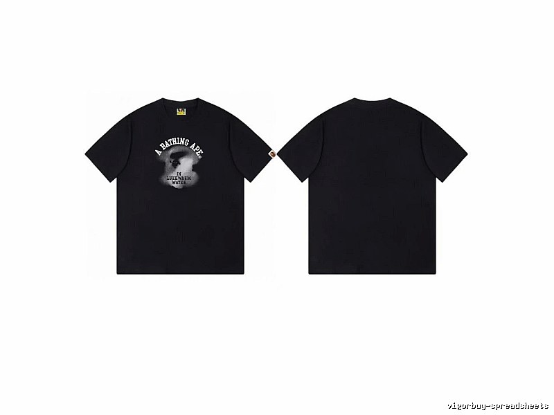 Bape Ape Head Minimalist Style Black T-shirt