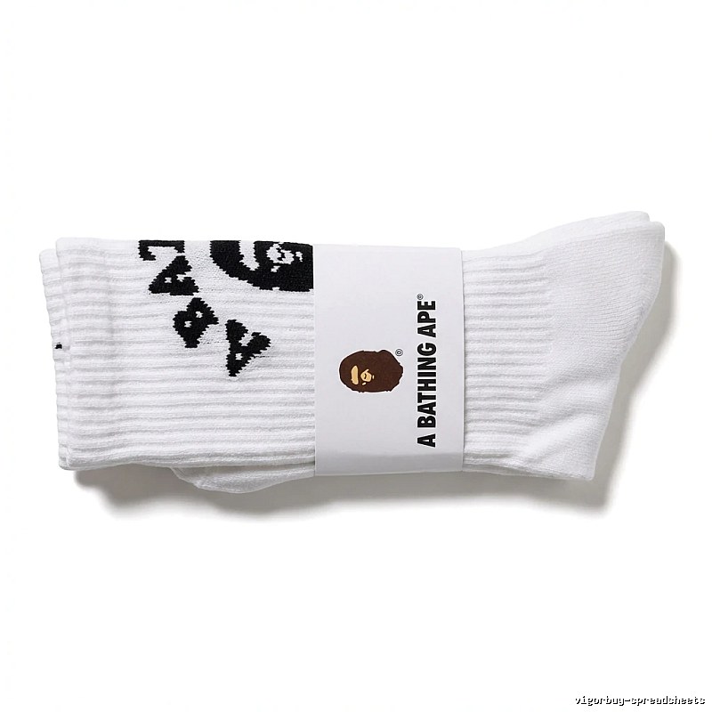 Bape Ape Head White Trendy Socks