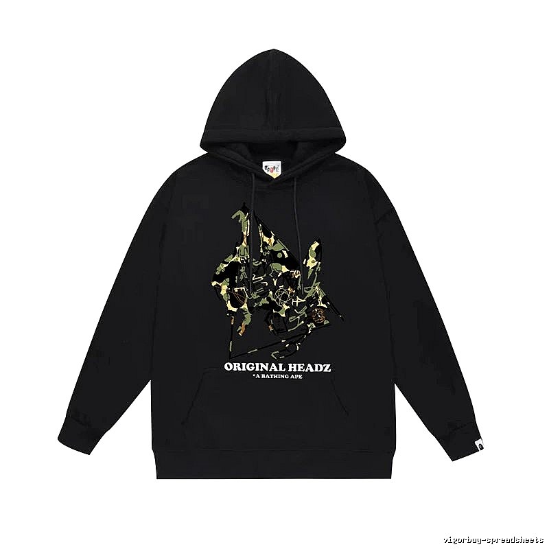 Bape camouflage-style black hoodie