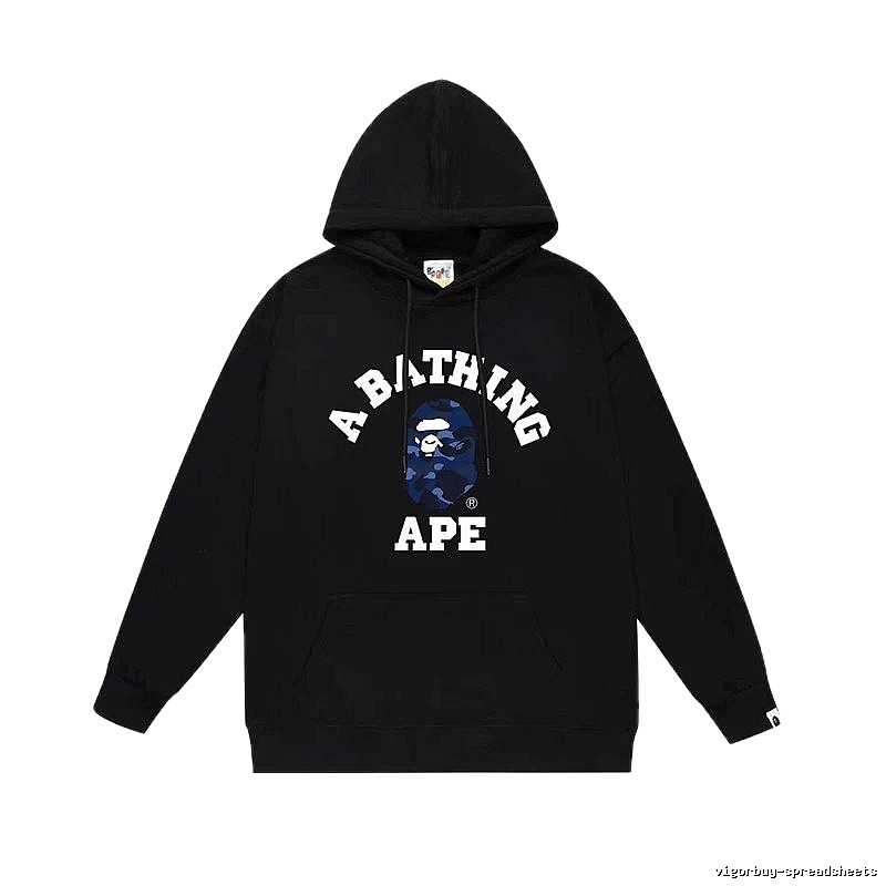 Bape camouflage-style black hoodie