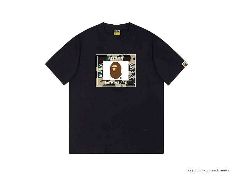Bape camouflage style black T-shirt