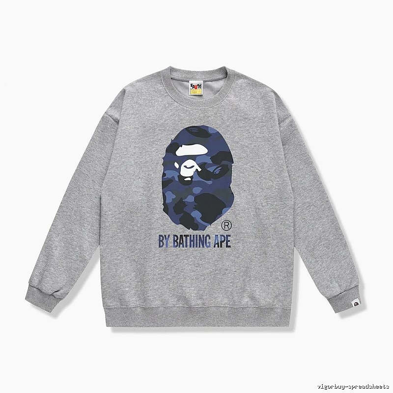 Bape camouflage-style gray sweatshirt