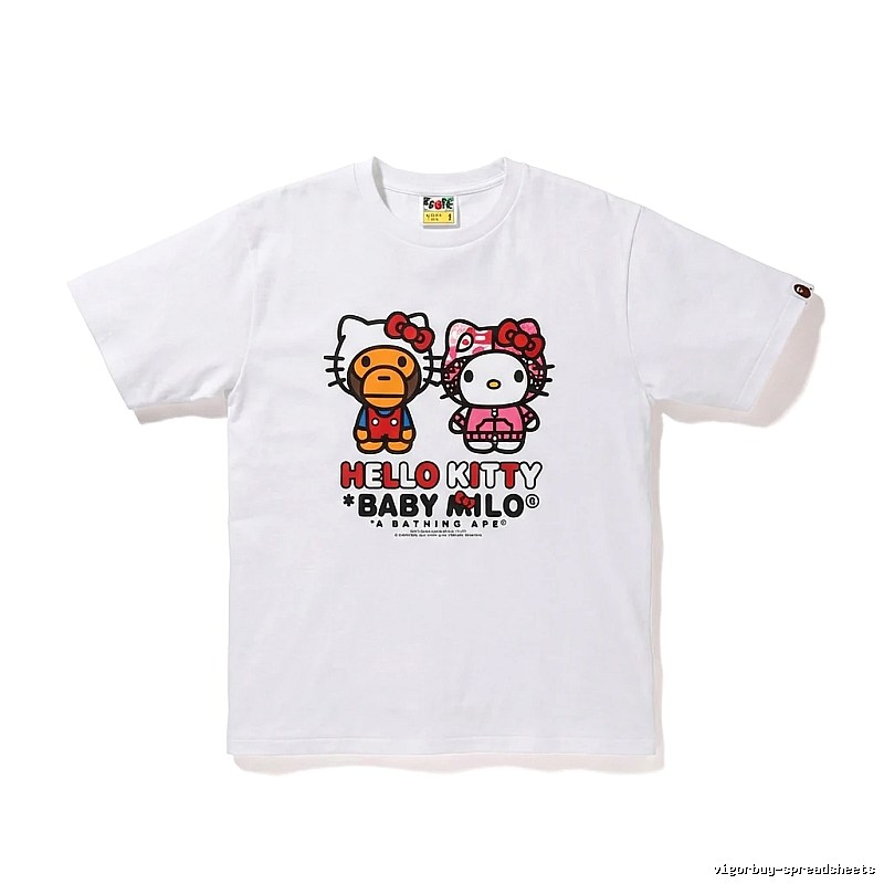 Bape Co-branded Cartoon Style White T-shirt
