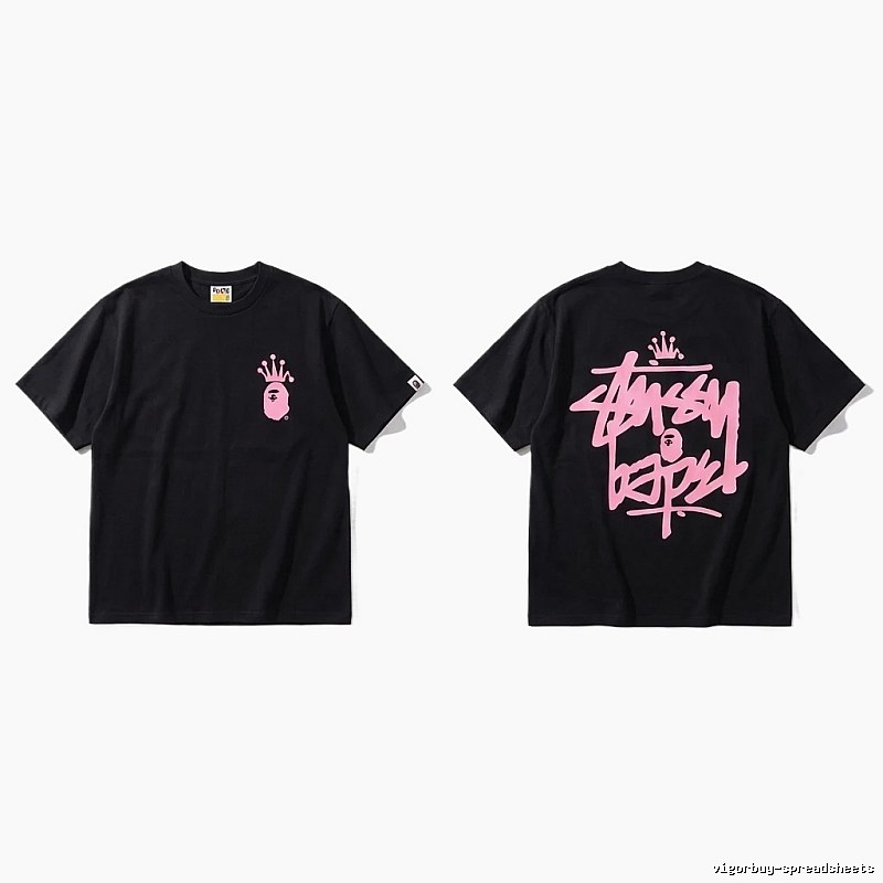 Bape Crown Graffiti Style Black T-shirt