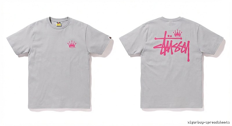 Bape Crown Print Trendy and Cool Short-sleeved Shirt