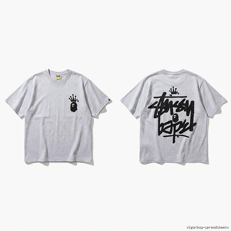 Bape Crown Trendy and Cool Style White T-shirt