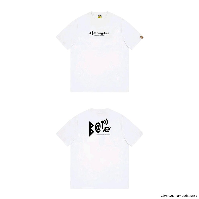 Bape letter print simple white T-shirt