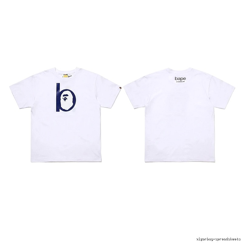 Bape letter trendy white T-shirt