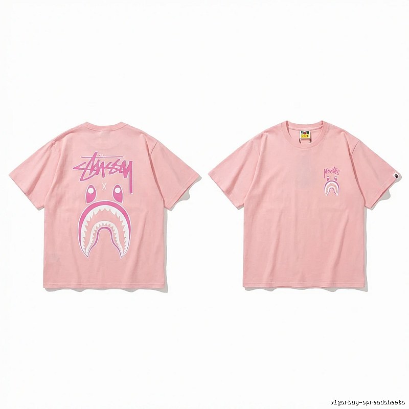 Bape Shark Co-branded Pink T-shirt
